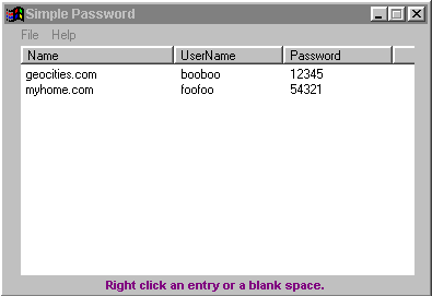 Simple Password Screenshot